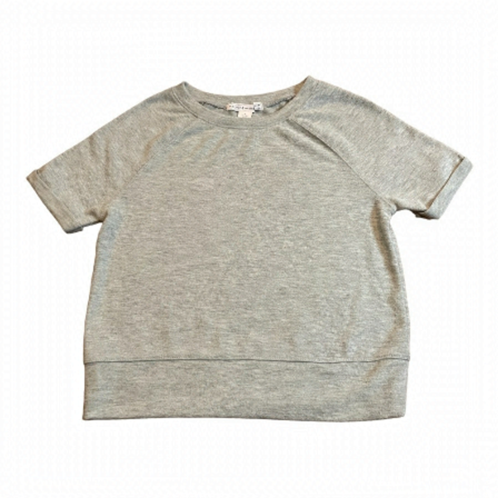 Melrose and market short sleeve grey soft woven sweater size M